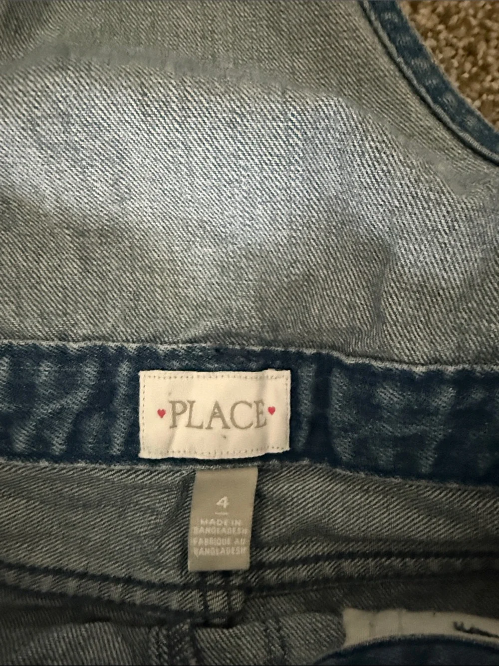 The Children's Place Light Blue Denim Short Overalls